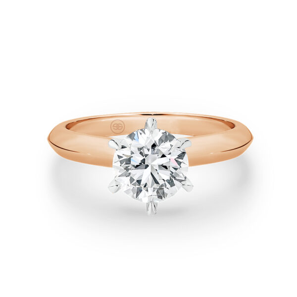 Round Brilliant Solitaire Two-Tone Diamond Engagement Ring - A1746