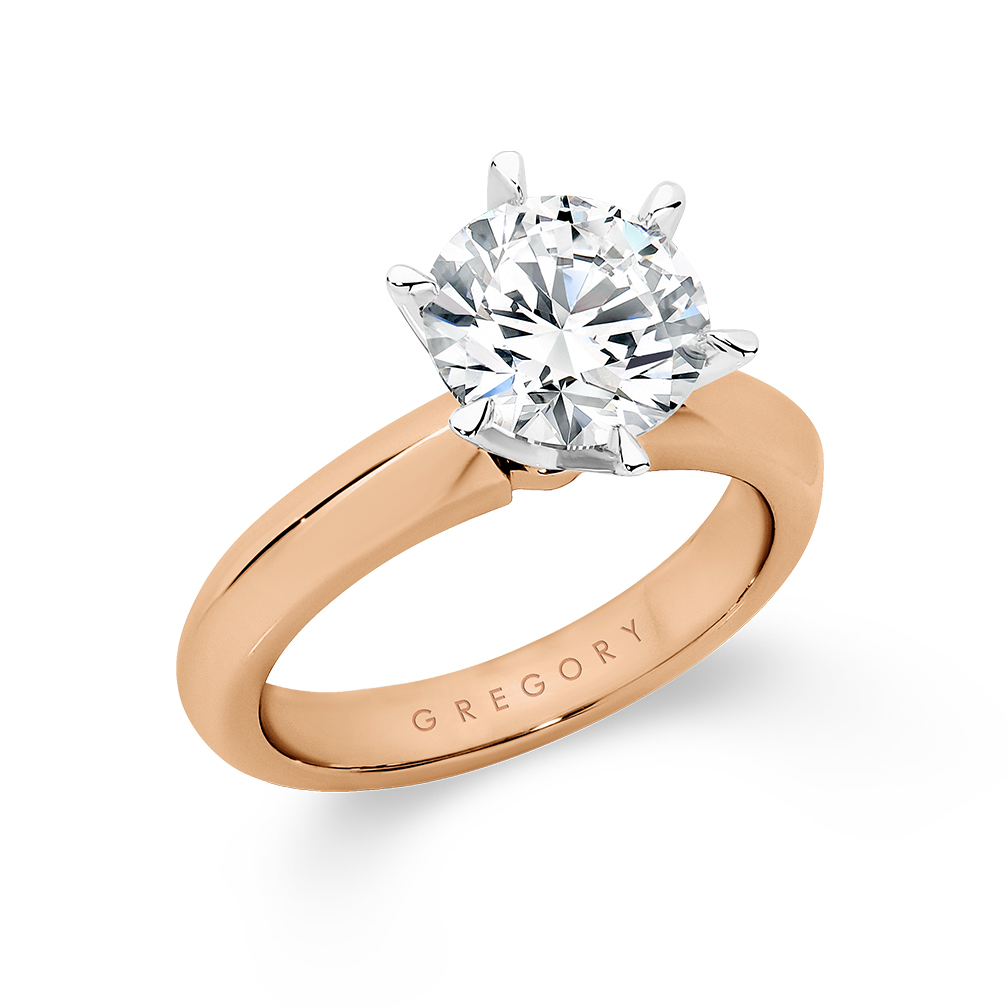 Round Brilliant Solitaire Two-Tone Diamond Engagement Ring - A1746