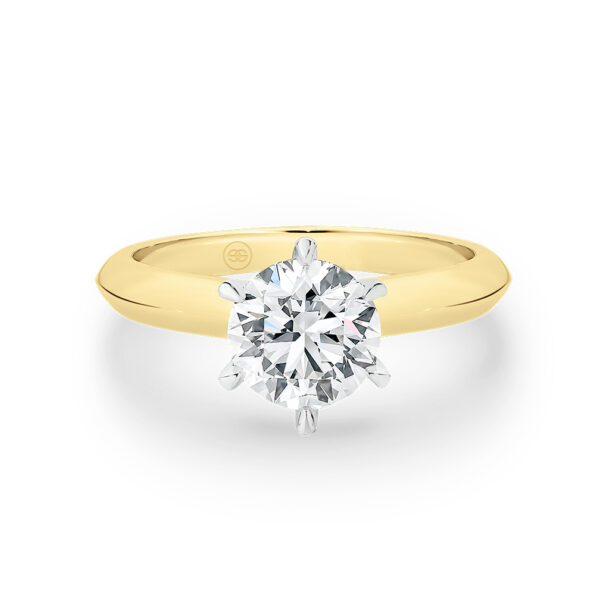 Round Brilliant Two-Tone - A1746 Solitaire Diamond Engagement Ring - A1746
