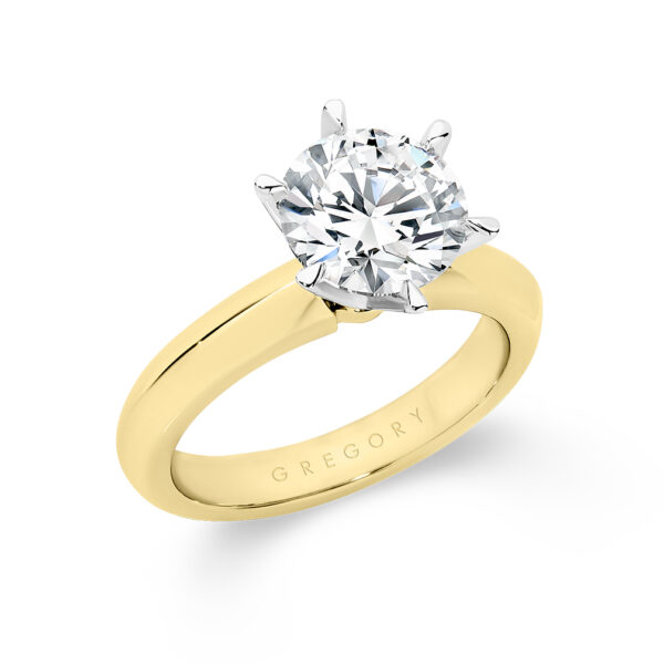 Round Brilliant Two-Tone - A1746 Solitaire Diamond Engagement Ring - A1746