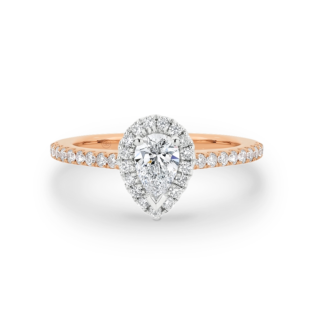 Pear Shaped Halo Diamond Engagement Ring – Ascot Diamonds