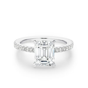 Emerald Cut Diamond Band Engagement Ring | A2271