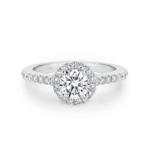 Circular halo on sale engagement ring