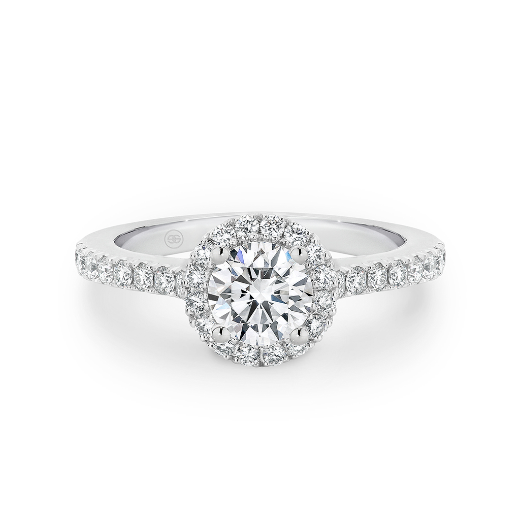 Round Brilliant Halo Diamond Engagement Ring