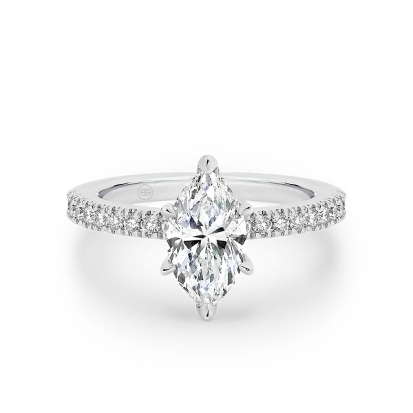 Marquise Cut Diamond Band Engagement Ring A2405