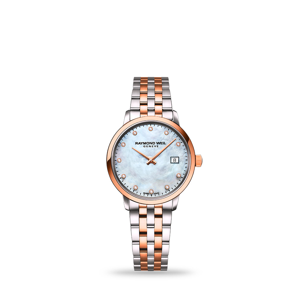 Raymond Weil Toccata Quartz 29mm mother-of-pearl Rose Gold Two Tone Bracelet