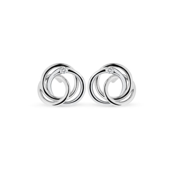 Petite Circle Trio Diamond Stud Earrings | 736044