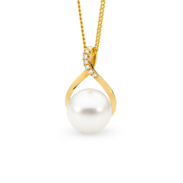 Allure South Sea Pearl & Diamond Twisted Pendant P154Y10W