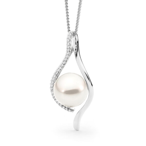 Allure South Sea Pearl & Diamond Wishbone Pendant P91W11W