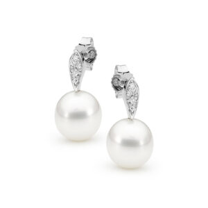 Allure South Sea Pearl & Diamond Leaf Earrings | E100W12W