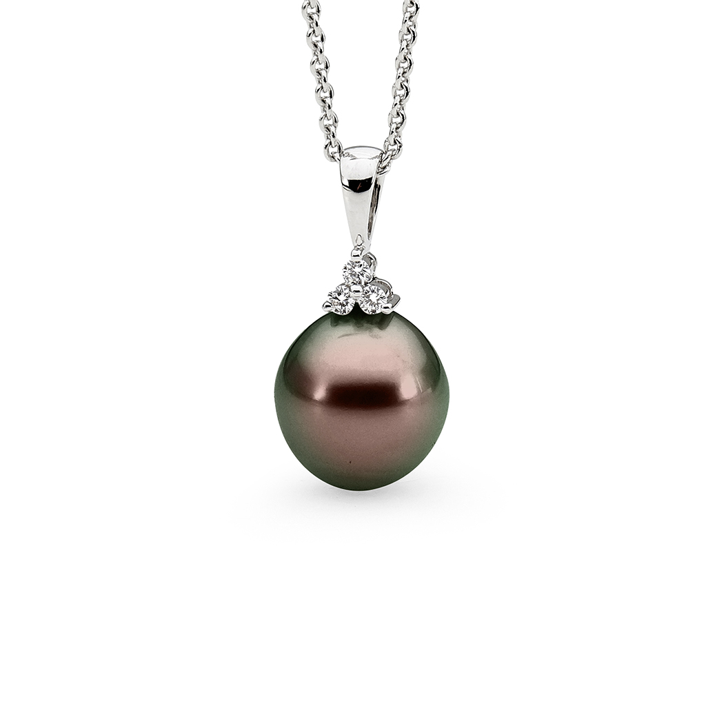 Allure Tahitian Pearl & Diamond Trio Pendant