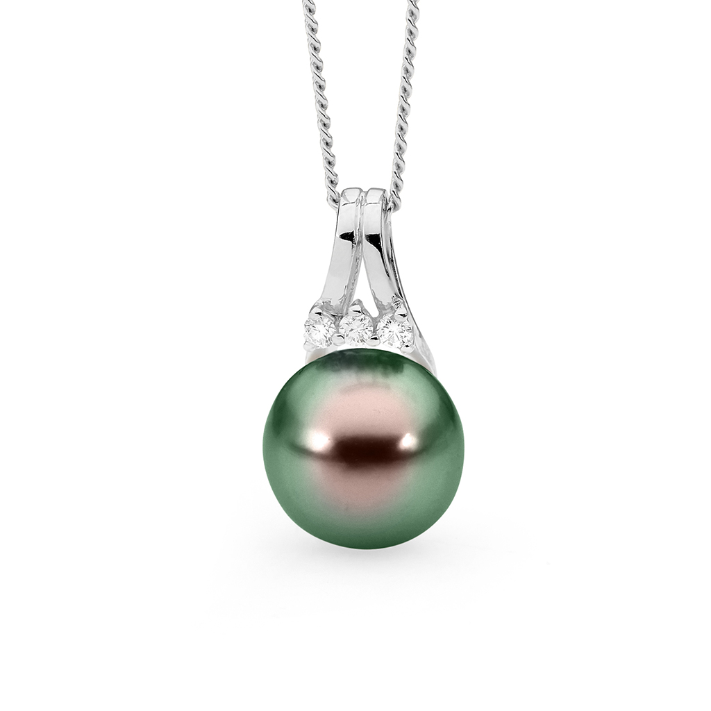 Allure Tahitian Pearl & Diamond Split Bale Trio Pendant