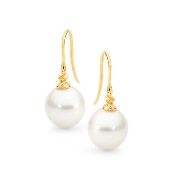 Allure Australian South Sea Pearl and Diamond Earrings E24W11W Yellow Gold