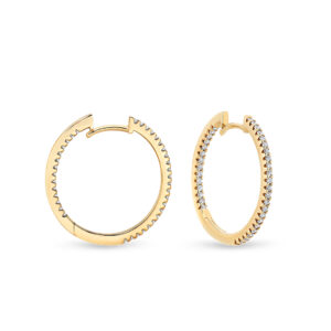 Classic Diamond Hoop Earrings in Yellow Gold | 735711-YG