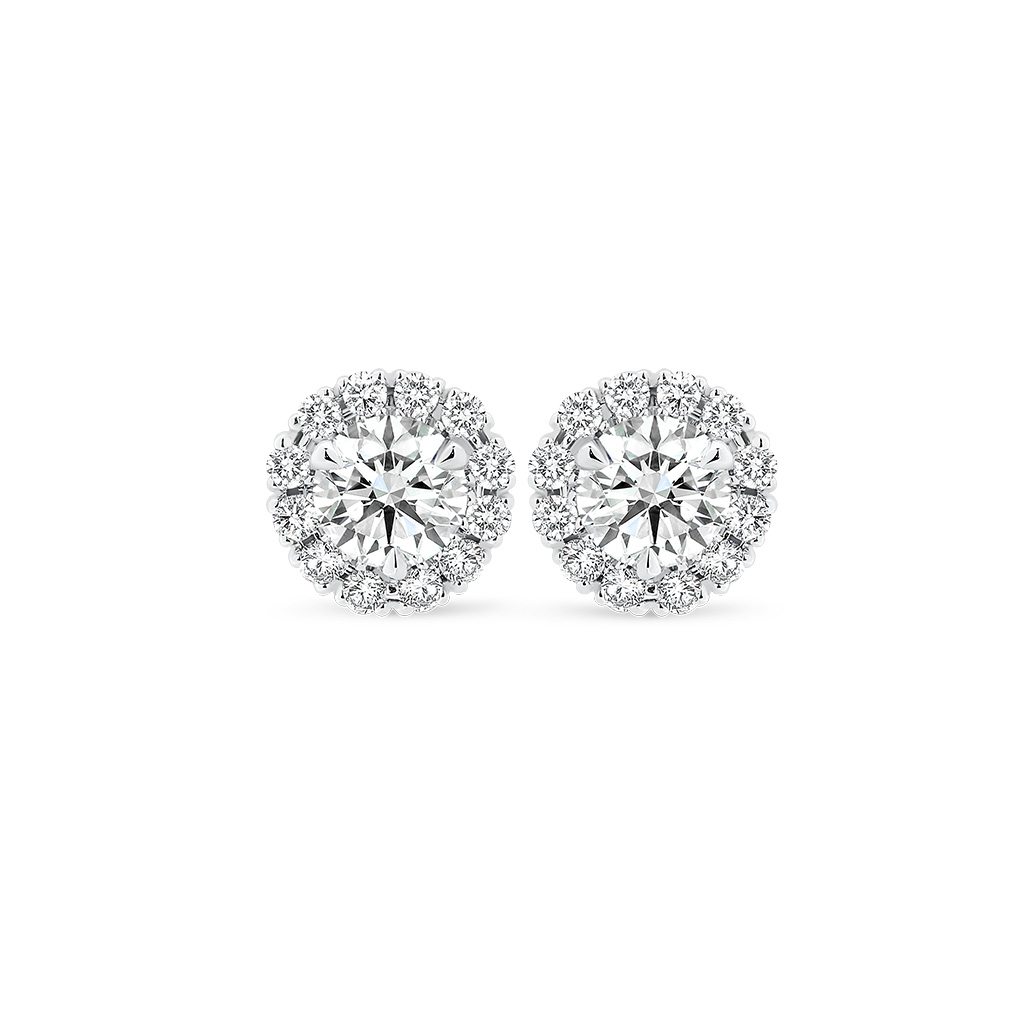 Classic Halo Diamond Stud Earrings - Gregory Jewellers