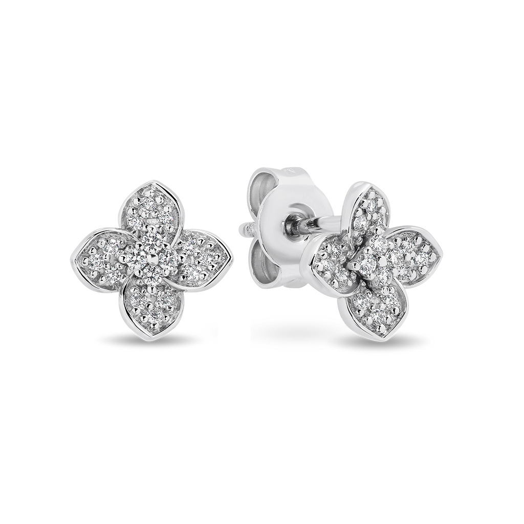Petite Petal Diamond Stud Earrings