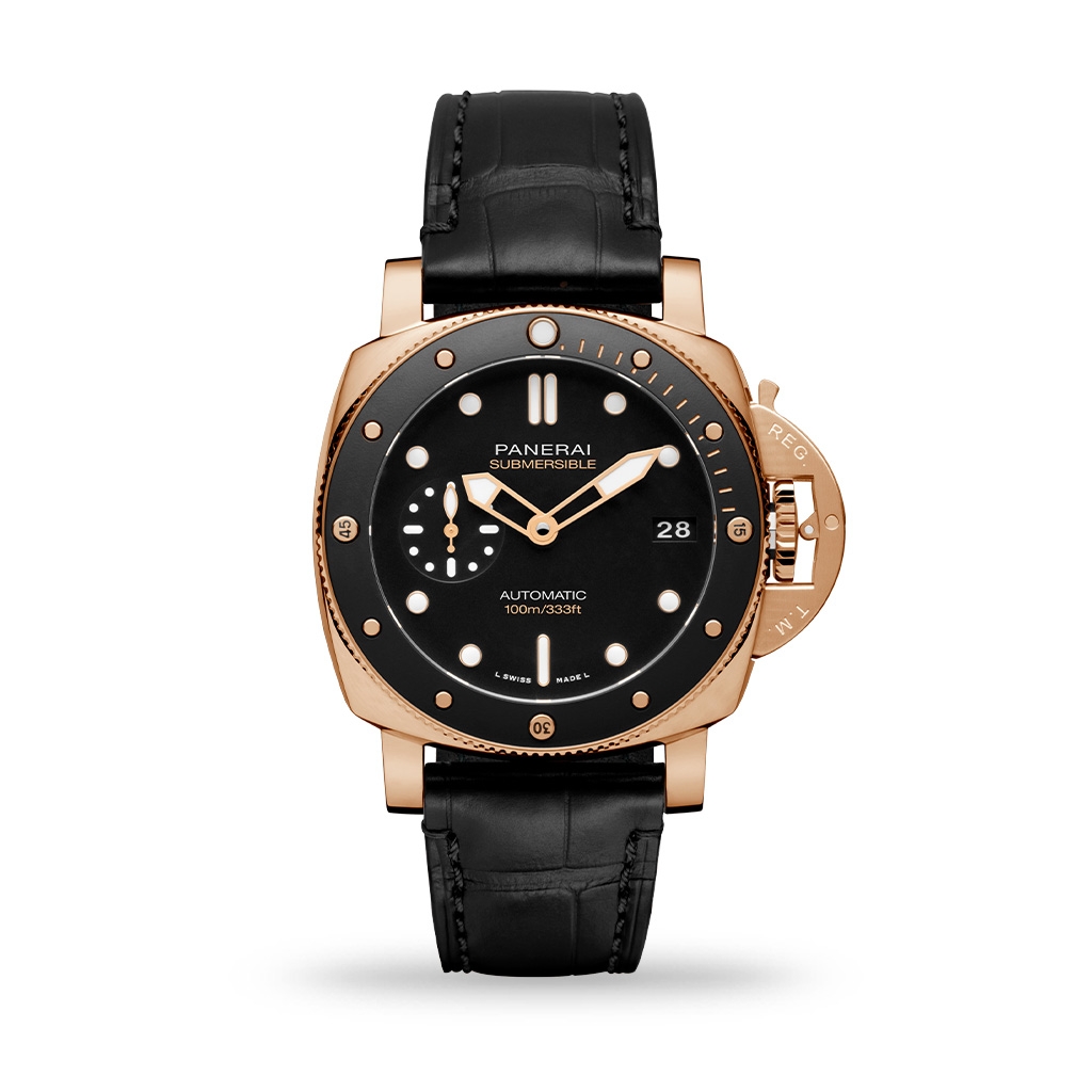 Panerai Submersible Goldtech™ 42mm Black Strap