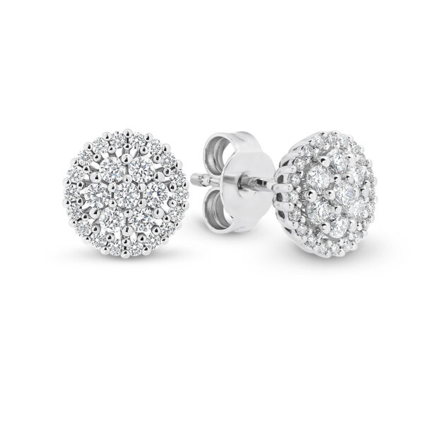Round Cluster Diamond Stud Earrings. Model# 735889