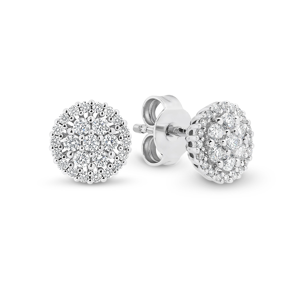 Round Cluster Diamond Stud Earrings - Gregory Jewellers