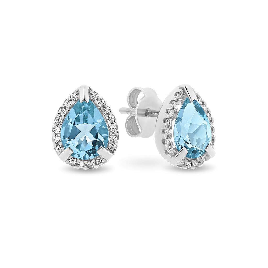 Topaz on sale diamond earrings