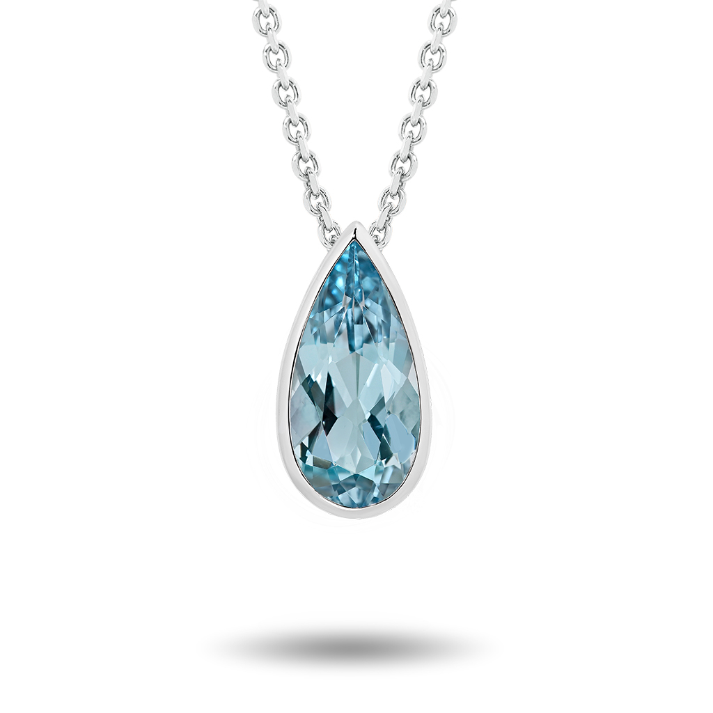 Blue Topaz Pear Shape Pendant