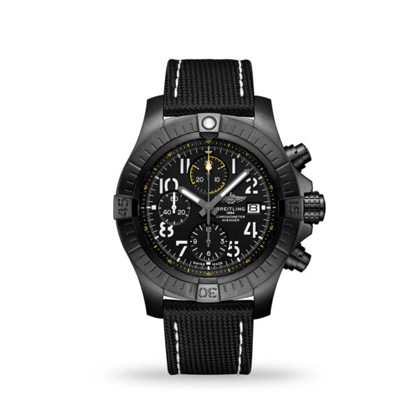 Breitling Avenger Chronograph 45mm Night Mission Anthracite Leather