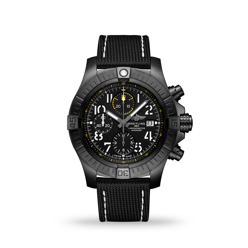 Breitling Avenger Chronograph 45 Night Mission Anthracite Leather