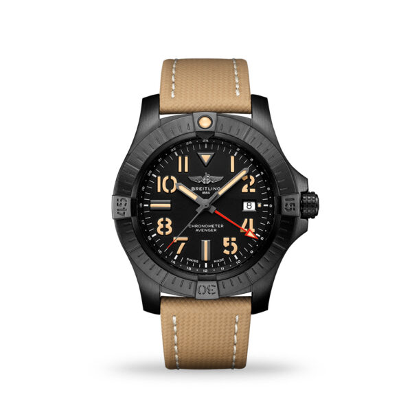 Breitling Avenger Automatic GMT 45mm Night Mission Sand Leather