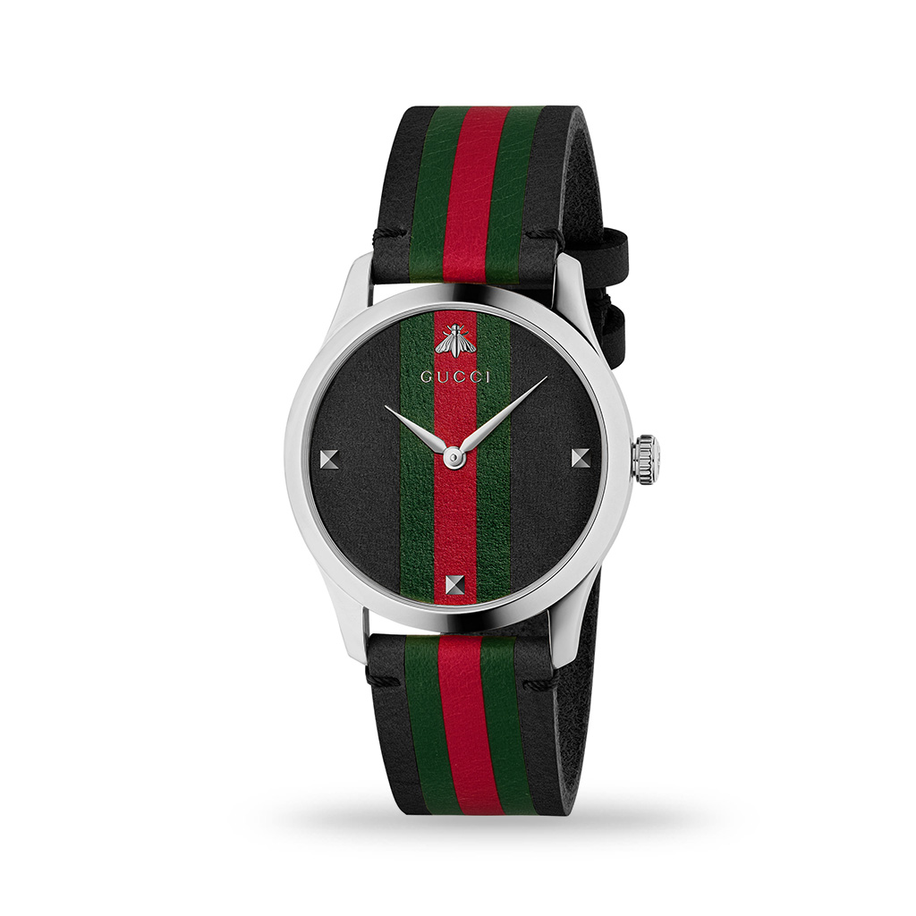 mikroskopisk hånd Sammensætning Gucci G-Timeless 38mm Leather Strap - Gregory Jewellers