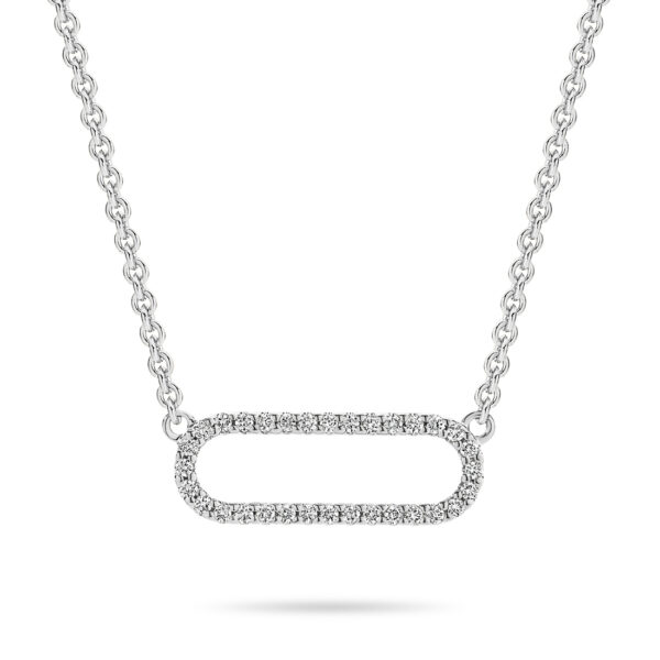 18K White Gold Diamond Claw Set Link Necklace 132062 WG