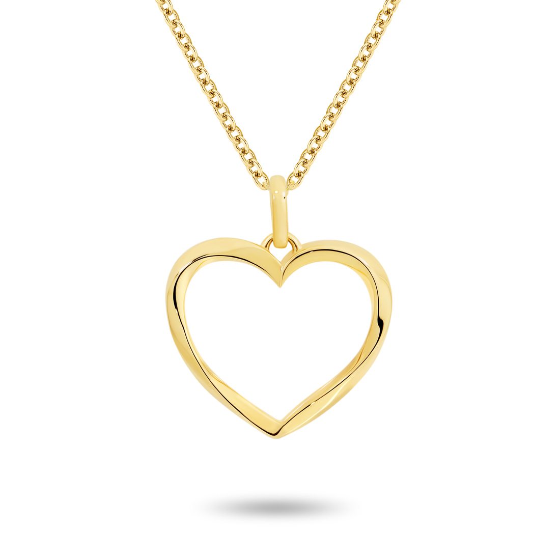 18K Yellow Gold Twisted Heart Pendant