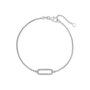 18K White Gold Diamond Claw Set Link Bracelet 430468 WG