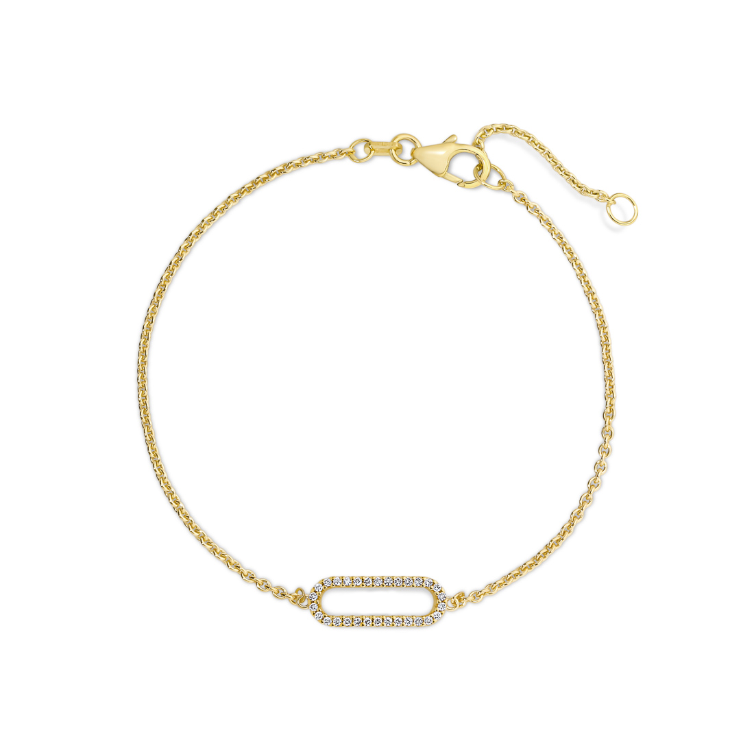 18K Yellow Gold Diamond Claw Set Link Bracelet