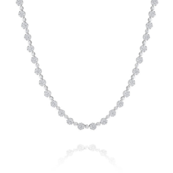 5.00ct Cluster Set Diamond Necklace White Gold Model: IFUN125