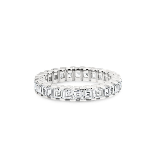 Leyla Rose Cubic Zirconia Silver Square Baguette Angelina Eternity Ring | LR-R10