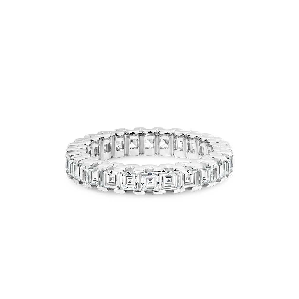 Cubic Zirconia Silver Square Baguette Angelina Eternity Ring