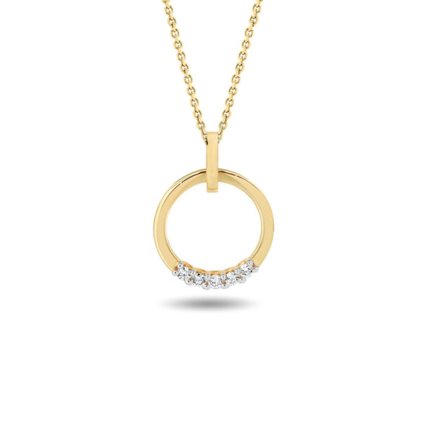 Circle Diamond Drop Pendant in White Gold, Gregory Diamond - 232746 WG