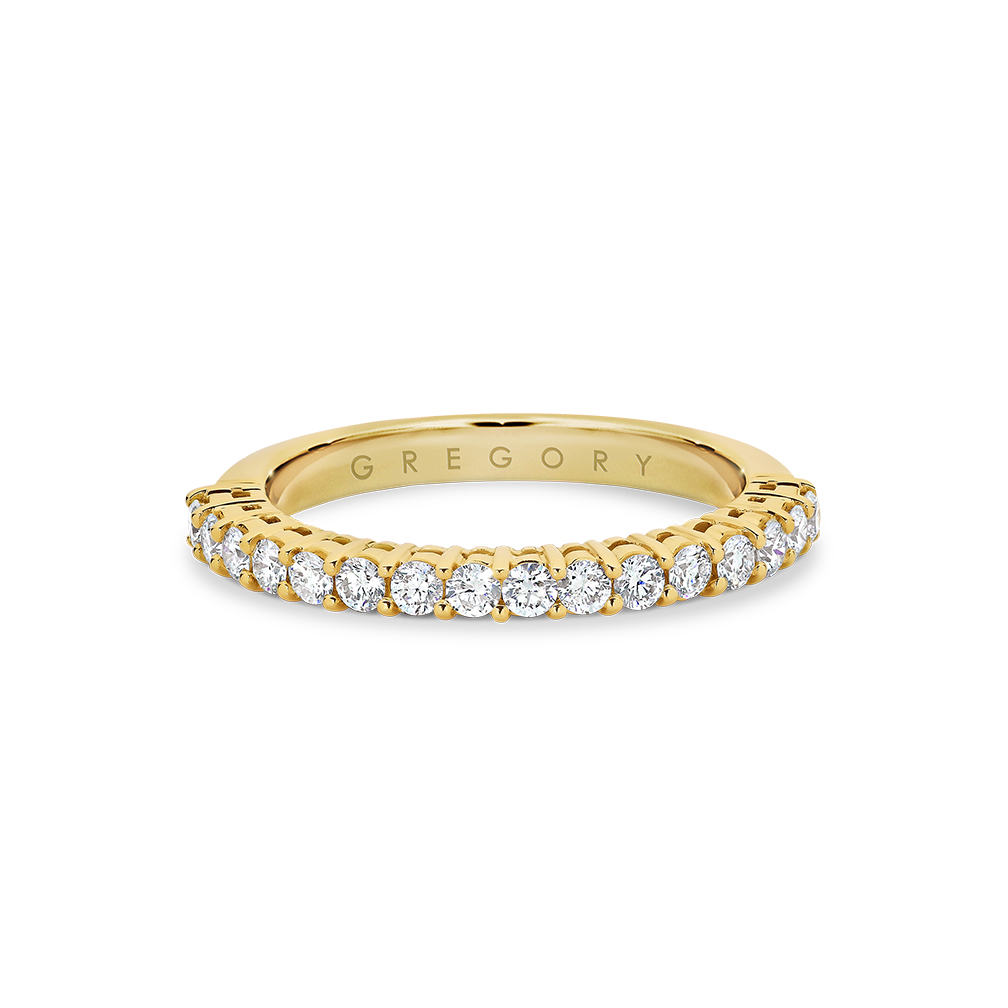 Classic Claw Set Diamond Band in Yellow Gold