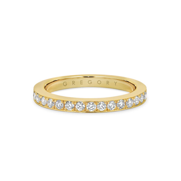 Classic Pave Set Diamond Band in Yellow Gold B379