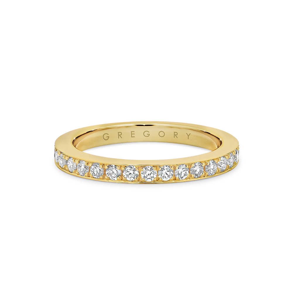 Classic Pave Set Diamond Ring in Yellow Gold