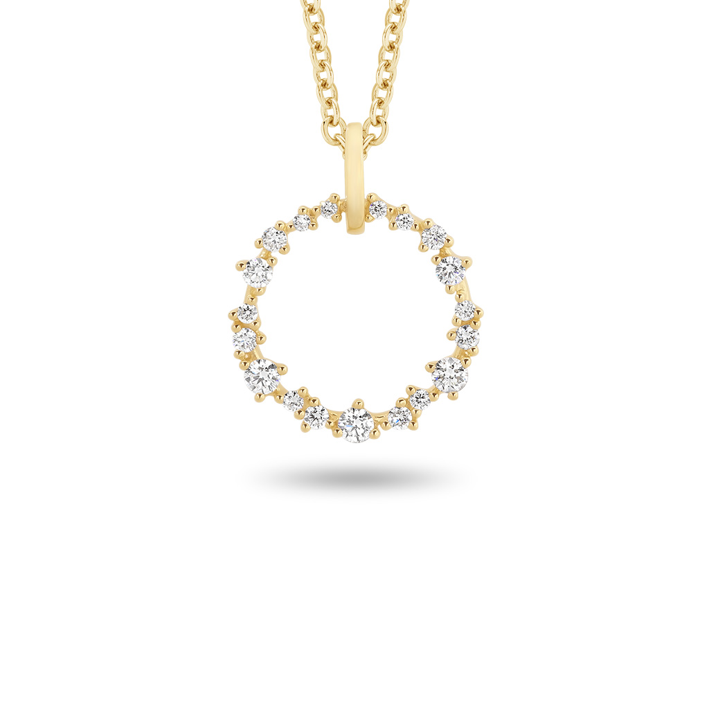 Diamond Circle Drop Pendant