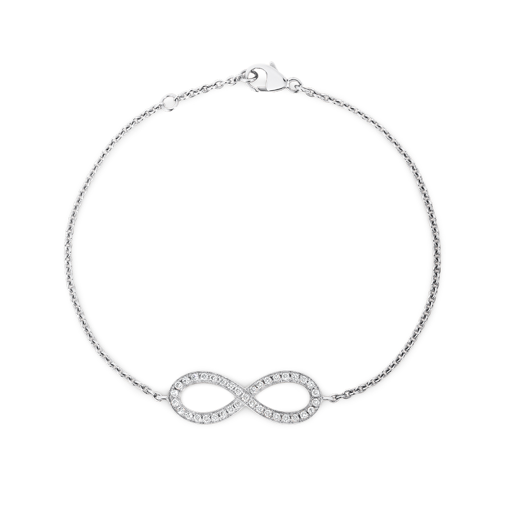 Diamond Infinity Bracelet in White Gold