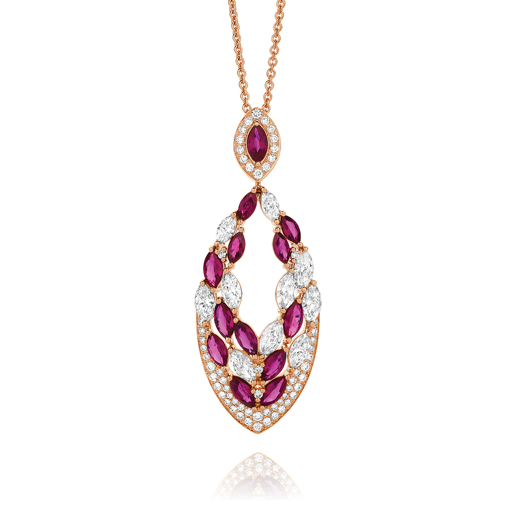 Ruby and Diamond Cocktail Pendant