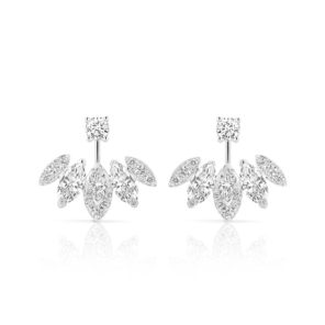 Marquise and Round Pave Diamond Fan Earrings - Gregory Jewellers
