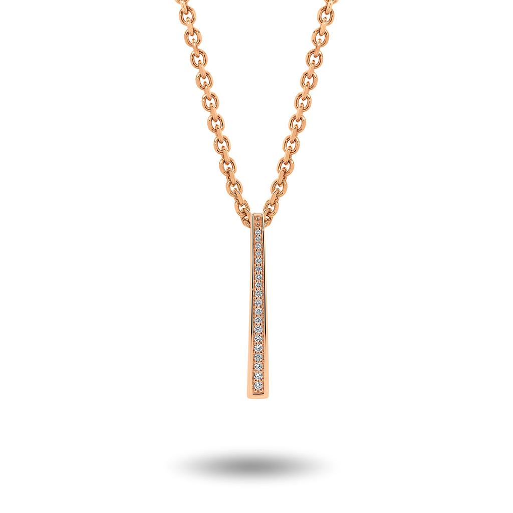 Elongated Pave Diamond Pendant in Rose Gold