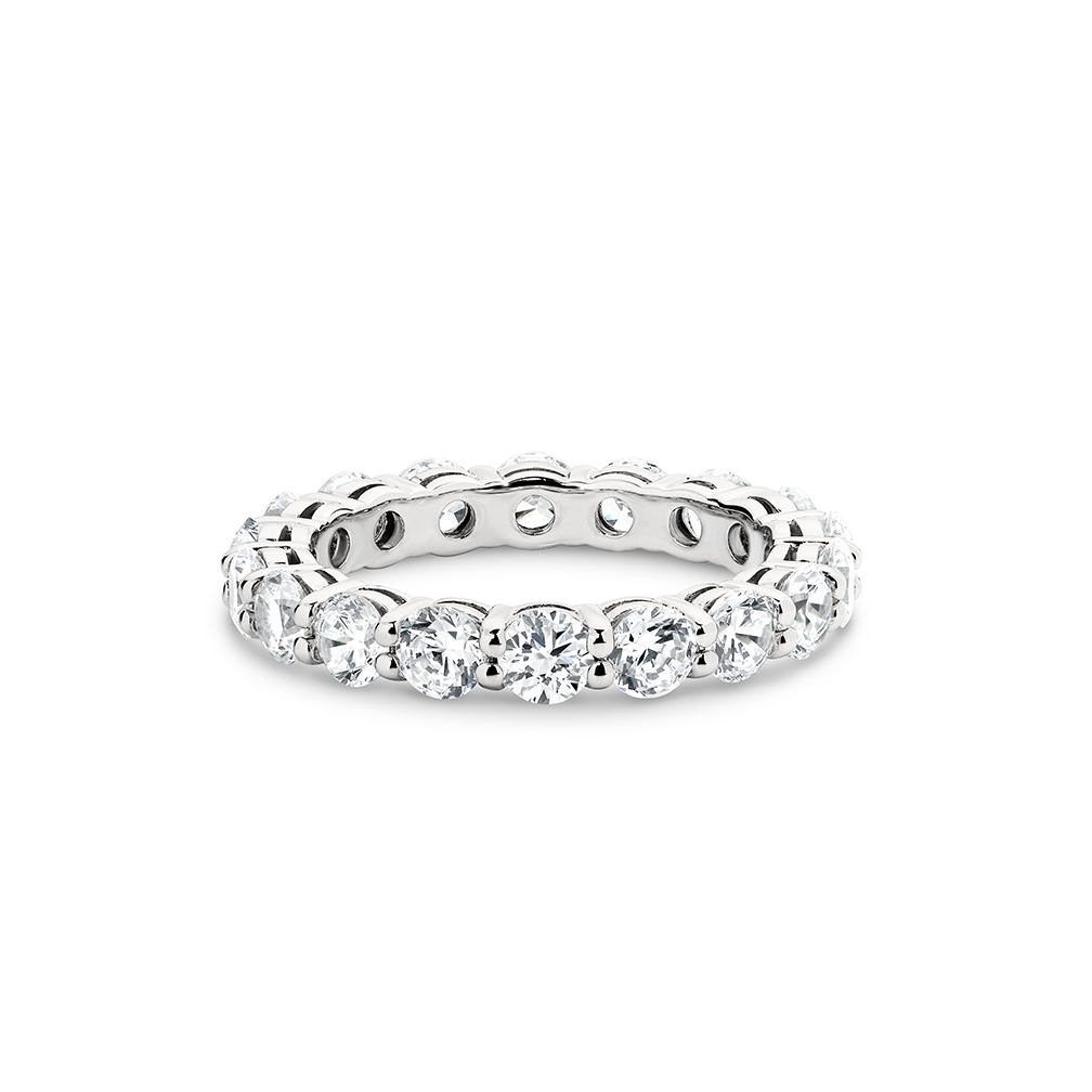 Cubic Zirconia Silver Round Ellora Eternity Ring