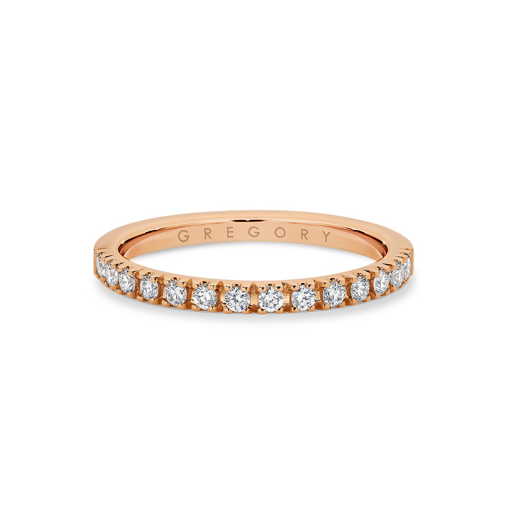 Fine Claw Set Diamond Band in Rose Gold