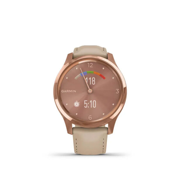 Garmin Vivomove Luxe 42mm 18K Rose Gold PVD Leather Band 010-02241-01