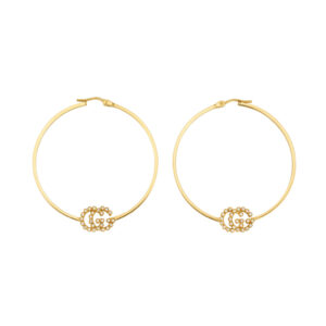 Gucci GG Running Hoop Earrings with Diamonds YBD581994001