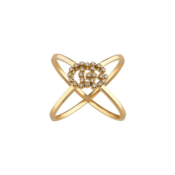 Gucci GG Running X Ring With Diamonds | YBC582548001